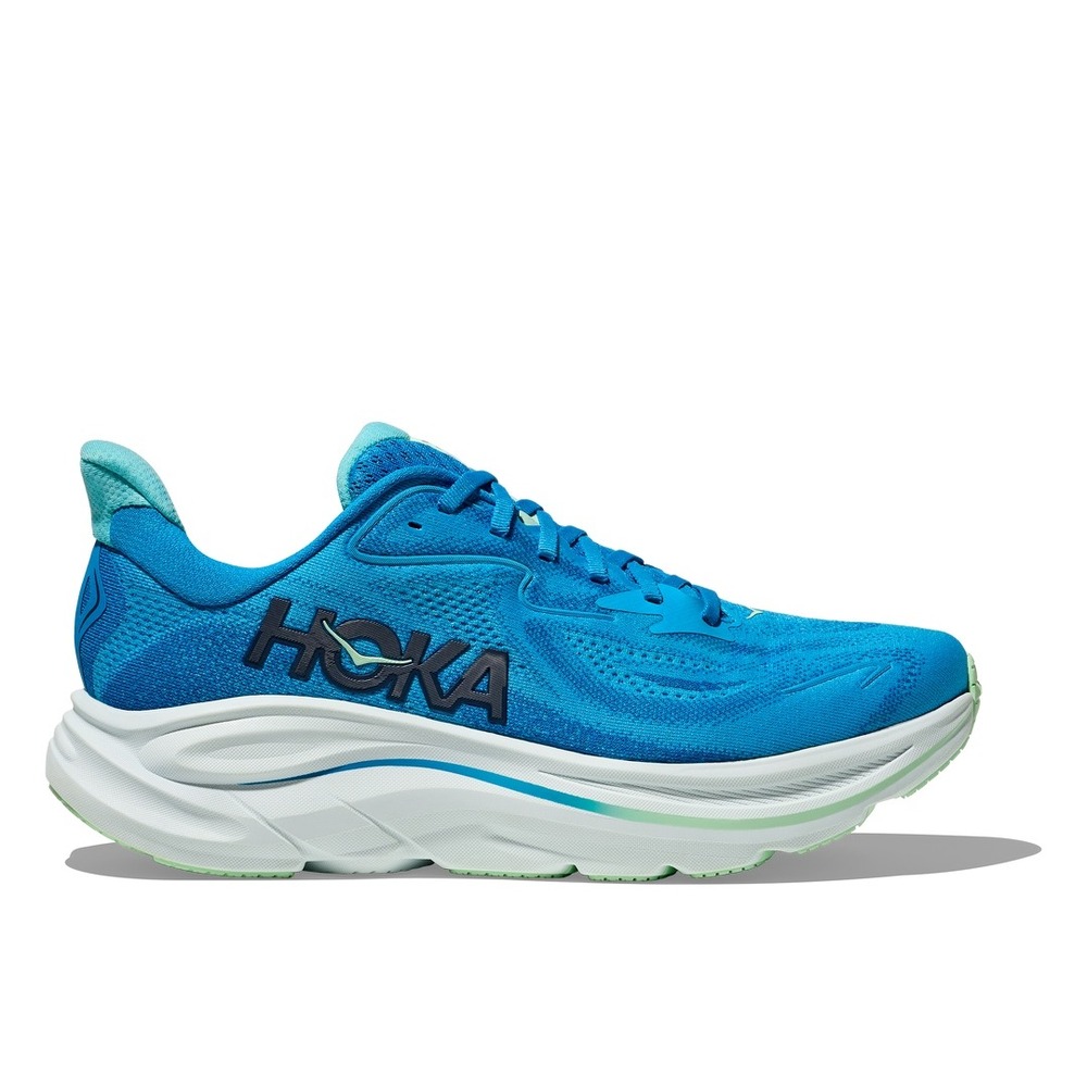 Hoka Clifton 10 Mens Running Shoes Blue Teal Athletic Sneakers Size 10 Worn Once